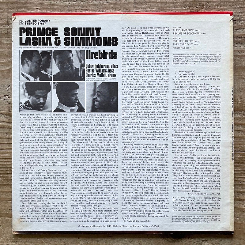 PRINCE LASHA & SONNY SIMMONS / FIREBIRDS - US Contemporary Original