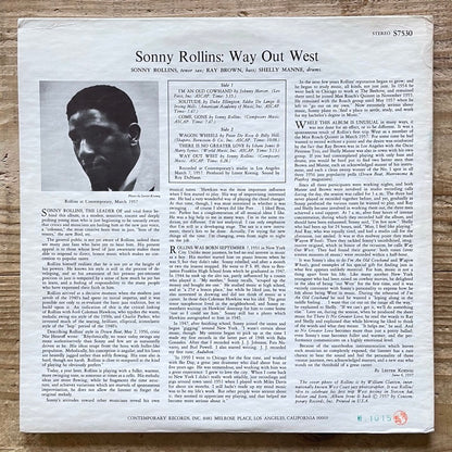 SONNY ROLLINS / WAY OUT WEST - US Contemporary DG stereo