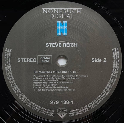 STEVE REICH / SEXTET - SIX MARIMBAS - German Nonesuch original