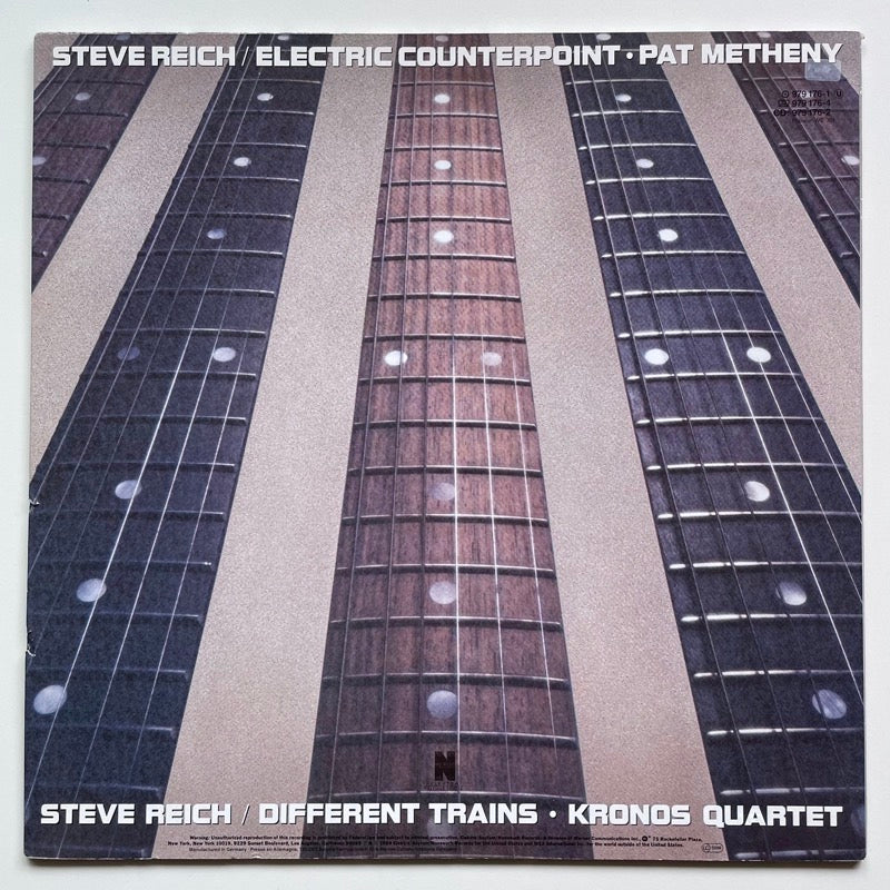 STEVE REICH / DIFFERENT TRAINS - ELECTRIC COUNTERPOINT w/Kronos Quartet, Pat Metheny - German Nonesuch original