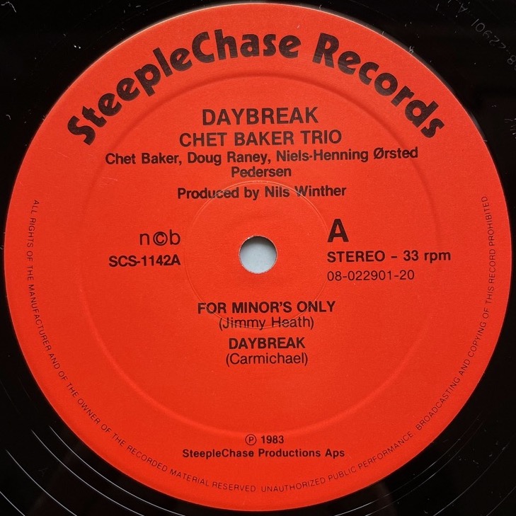 CHET BAKER TRIO / DAYBREAK - Dutch SteepleChase