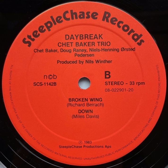 CHET BAKER TRIO / DAYBREAK - Dutch SteepleChase