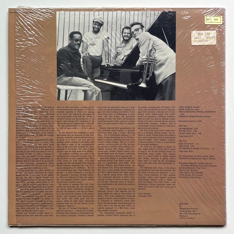 CHET BAKER QUARTET / NO PROBLEM - Danish SteepleChase original in shrink