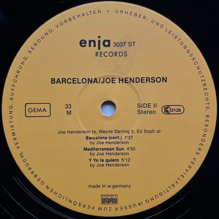 JOE HENDERSON / BARCELONA - German Enja Original