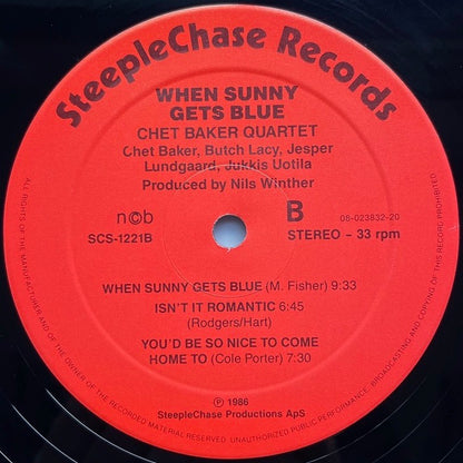 CHET BAKER QUARTET / WHEN SUNNY GETS BLUE on Danish SteepleChase Original