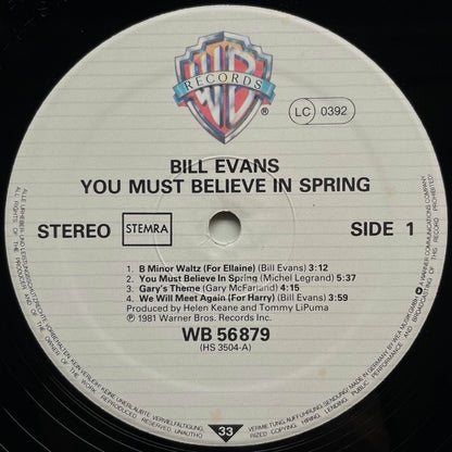 BILL EVANS / YOU MUST BELIEVE IN SPRING - German Warner Bros.