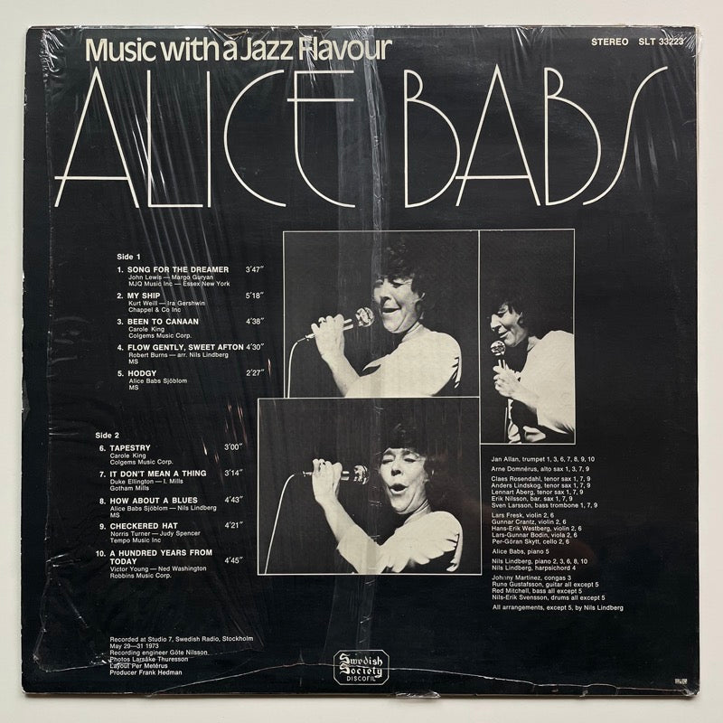 ALICE BABS / MUSIC WITH A JAZZ FLAVOUR - Swedish Society Original