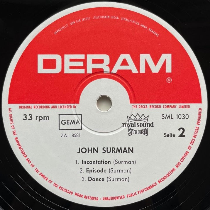 JOHN SURMAN on UK Deram - German LP NM