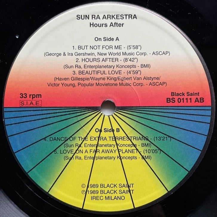 SUN RA ARKESTRA / HOURS AFTER - Italy Black Saint 180g reissue