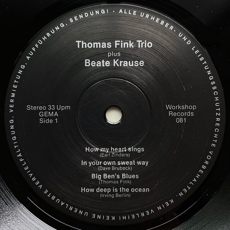 THOMAS FINK TRIO & BEATE KRAUSE / A WALTZ FOR BILL - German Workshop original