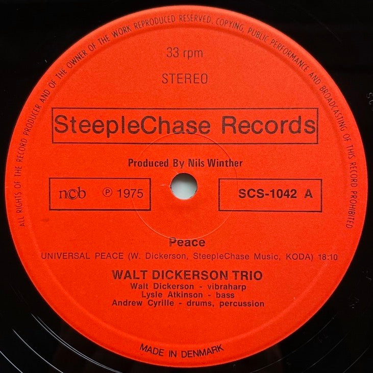 WALT DICKERSON TRIO / PEACE - Danish SteepleChase original