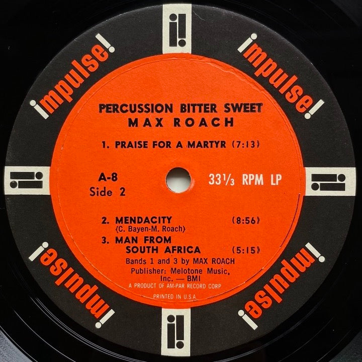 MAX ROACH / PERCUSSION BITTER SWEET - US Impulse mono original