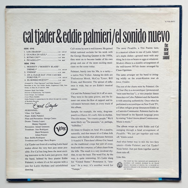 CAL TJADER & EDDIE PALMIERI / EL SONIDO NUEVO - US Verve original