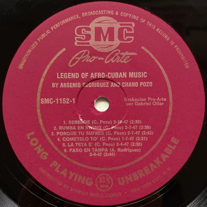 ARSENIO RODRIGUEZ - CHANO POZO / LEGENDS OF AFRO-CUBAN MUSIC - US SMC original