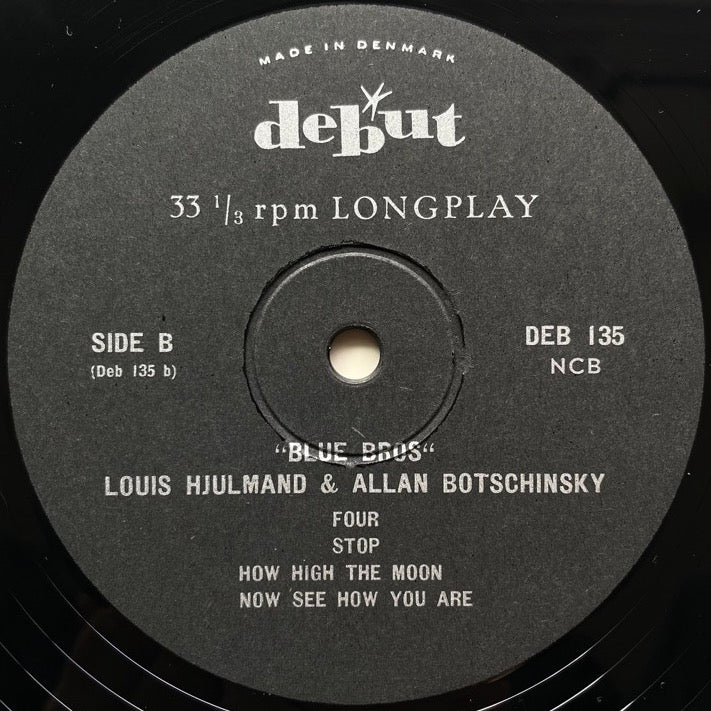 LOUIS HJULMAND & ALLAN BOTSCHINSKY / BLUE BROS - Danish Debut original