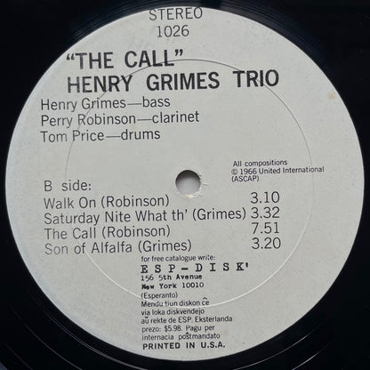 HENRY GRIMES TRIO / THE CALL - US ESP-DISK original