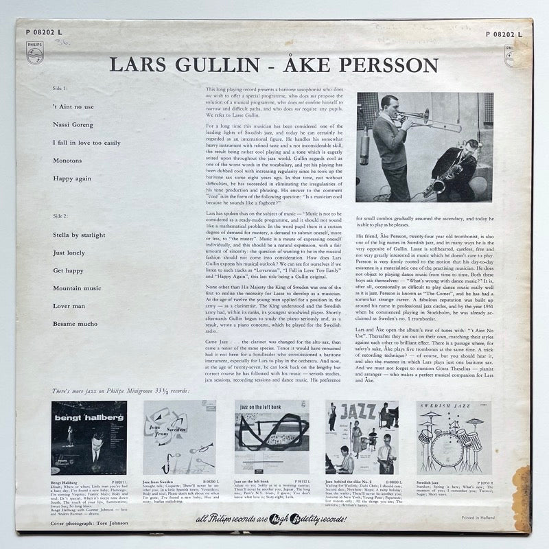 LARS GULLIN - AKE PERSSON - Swedish Philips original