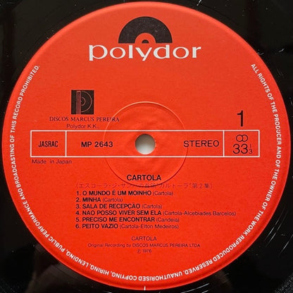 CARTOLA / (1976) - Japan Polydor