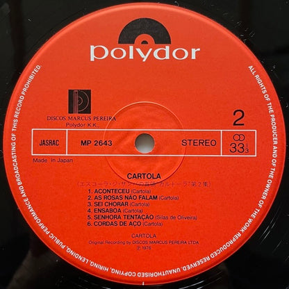 CARTOLA / (1976) - Japan Polydor