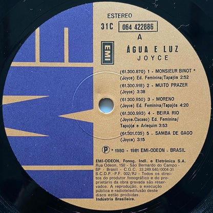 JOYCE / AGUA E LUZ - Brazil EMI Original