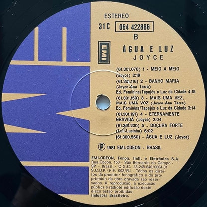 JOYCE / AGUA E LUZ - Brazil EMI Original