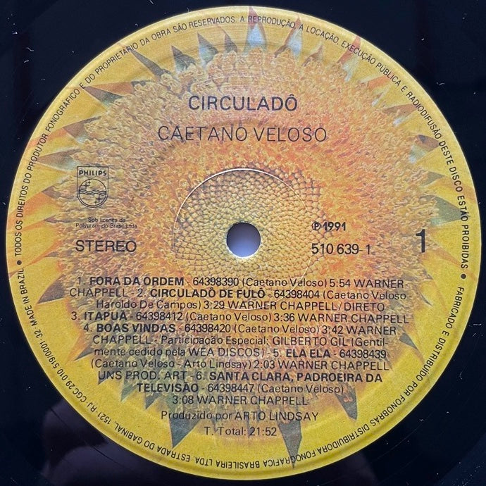 CAETANO VELOSO / CIRCULADO - Brazil Philips Original