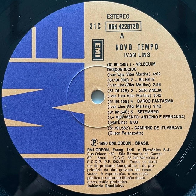 IVAN LINS / NOVO TEMPO - Brazil EMI Original