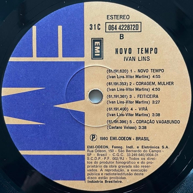 IVAN LINS / NOVO TEMPO - Brazil EMI Original