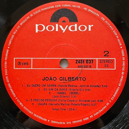 JOAO GILBERTO / S.T. (1973) - Brazilian Polydor Original