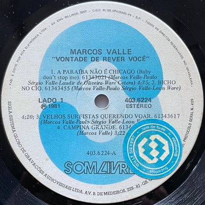 MARCOS VALLE / VONTADE DE REVER VOCE - Brazil Som Livre Original