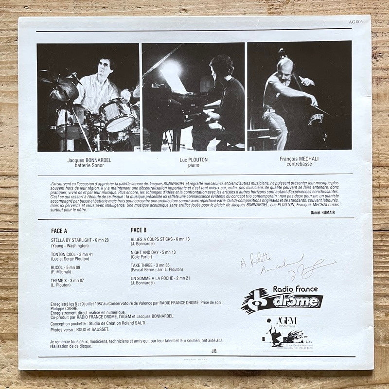 JACQUES BONNARDEL TRIO - French Agem Original