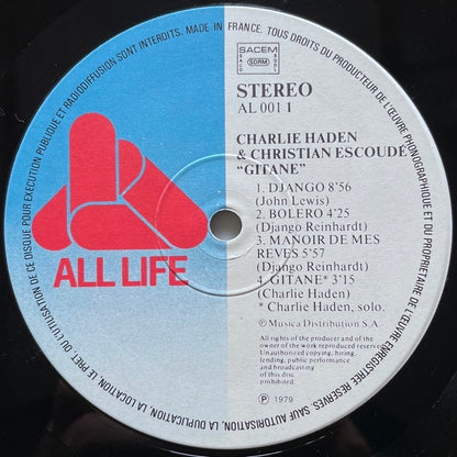 CHARLIE HADEN & CHRISTIAN ESCOUDE / GITANE - French All Life Original