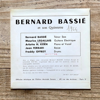 BERNARD BASSIE ET SON QUINTETTE / JAZZ (EP) - French Daems Original