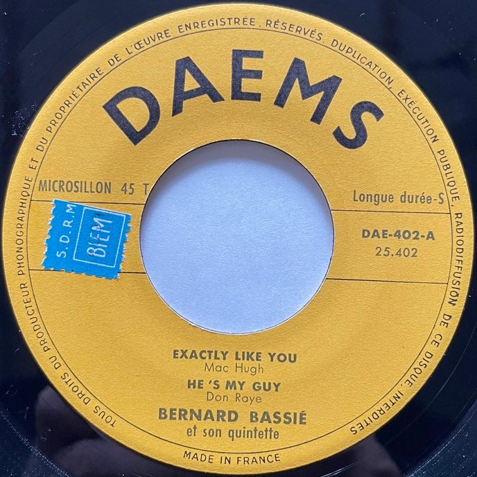 BERNARD BASSIE ET SON QUINTETTE / JAZZ (EP) - French Daems Original