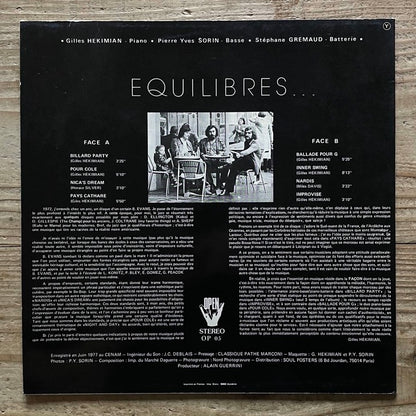 GILLES HEKIMIAN TRIO / EQUILIBRES - French Open Original