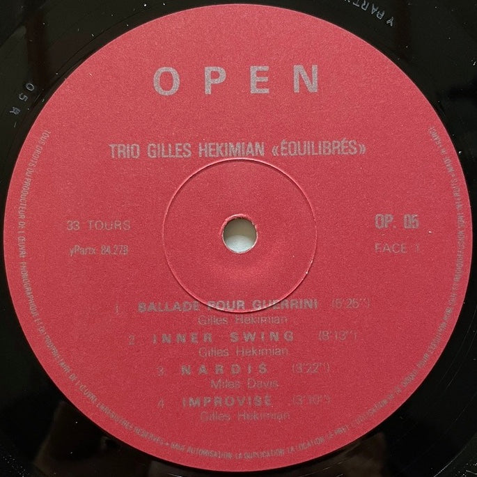 GILLES HEKIMIAN TRIO / EQUILIBRES - French Open Original