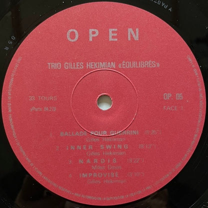 GILLES HEKIMIAN TRIO / EQUILIBRES - French Open Original