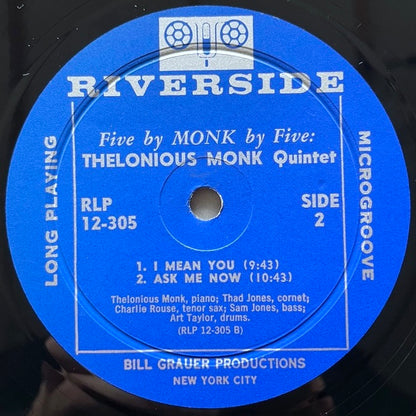 THELONIOUS MONK QUINTET / FIVE BY MONK BY FIVE - US Riverside Original