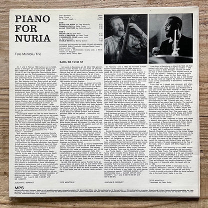 TETE MONTOLIU TRIO / PIANO FOR NURIA - German Saba Original