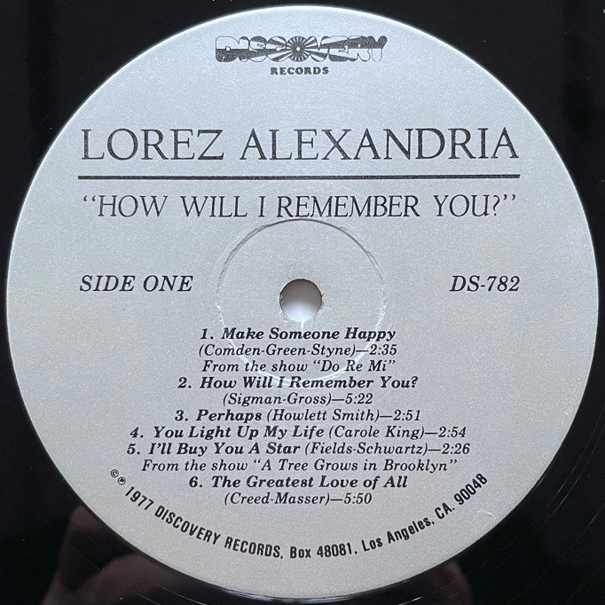 LOREZ ALEXANDRIA / HOW WILL I REMEMBER YOU? - US Discovery Original