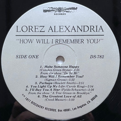 LOREZ ALEXANDRIA / HOW WILL I REMEMBER YOU? - US Discovery Original
