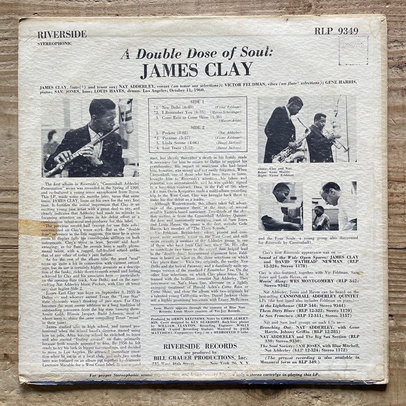 JAMES CLAY / A DOUBLE DOSE OF SOUL - US Riverside
