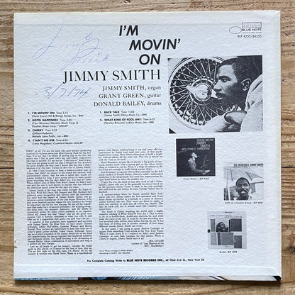 JIMMY SMITH / I'M MOVIN' ON - German Blue Note VAN GELDER