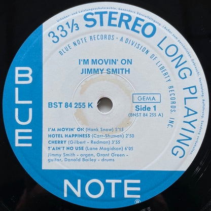 JIMMY SMITH / I'M MOVIN' ON - German Blue Note VAN GELDER