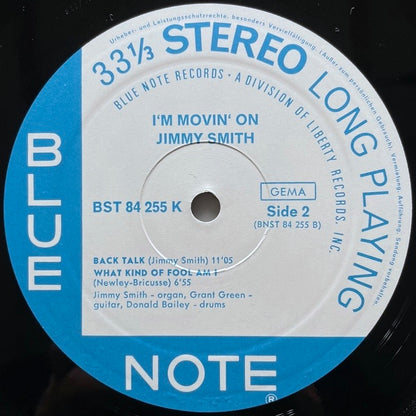 JIMMY SMITH / I'M MOVIN' ON - German Blue Note VAN GELDER