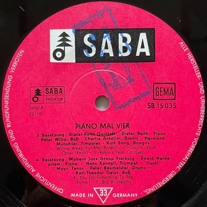 V.A. / PIANO X 4 - German Saba Mono Original