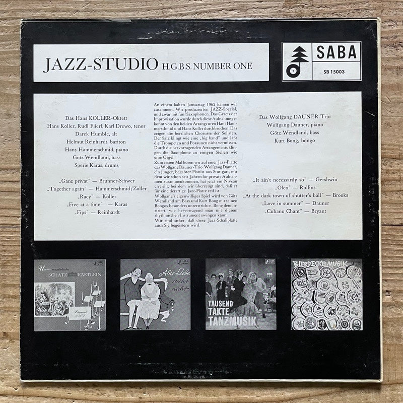 HANS KOLLER - WOLFGANG DAUNER / JAZZ STUDIO - German Saba Mono original