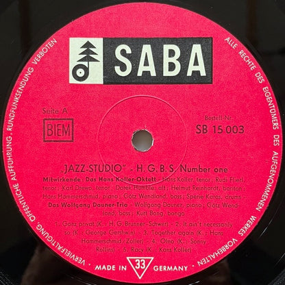 HANS KOLLER - WOLFGANG DAUNER / JAZZ STUDIO - German Saba Mono original