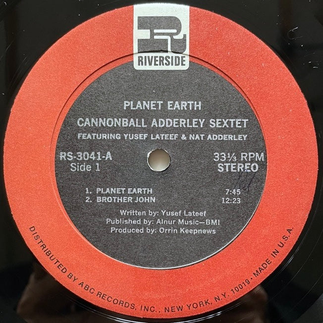 CANNONBALL ADDERLEY SEXTET / PLANET EARTH - US Riverside