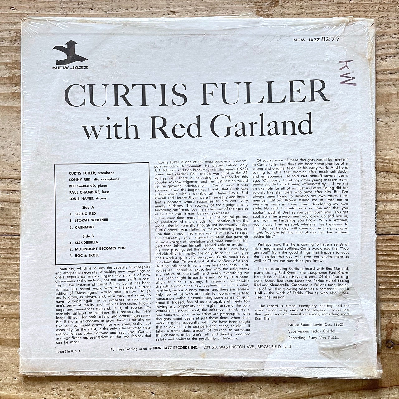 CURTIS FULLER with RED GARLAND - US New Jazz Original